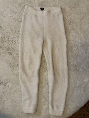 Cream Plush Joggers for Kids